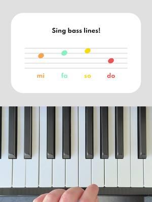 Bass lines are the foundation of music. Try singing or humming this common bass line throughout the entire video to train your harmonic hearing! mi (3) - fa (4) - so (5) - do (1) #learnpiano #musiceducation #pianotutorial  #musictheory #pianochords #learnchords #basslines #pianotok 