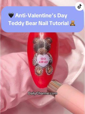 The Cutest Black Anti-Valentine Teddy Bear Cat Eye Nail Tutorial 🖤🧸💔  💅 Everything used for this look is from the brand Daily Charme & is listed below. All goodies are available now in our TikTok shop or via the 🔗 in bi0 💖 Save & share for inspo! Using Daily Charme:  🖤 C33 Meowleficent 🖤 C28 Pawsitive 🖤 Cat Eye Magnet Cylinder Wand 🖤 403 True Love (base) 🖤 001 Perfect Black 🖤 Sweet Talk Valentine 3D Embossed Sticker (NEW) 🖤 Dotting Tools Set 🖤 Art Liner DC Nail Art Brush 🖤 Heart Shaped Nail Tip Stand 🖤 Diamond Shine Top Coat (HEMA FREE) 🖤 Almond Medium Clear CG Extension Tip #antivalentinenails #teddybearnails #cateyenails #blacknailart #nailtrends2025 #nailtutorials #valentinesdaynails #dailycharme #nailartinspo #cutemanicure #blackheartnails #chromenails #3dnailart #beginnernailart #valentinesday2025 