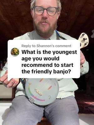 Replying to @Shannon here’s how you teach your 3 year old to play their first song on the banjo #3yearsolds #music #instruments #banjo #friendlybanjo 