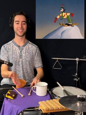 Goofy Skiing Sounds! That did not go well for poor Goofy! #soundeffects #disney #rhythm #winter #goofy #percussion #musician #tv