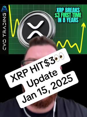 XRP breaks $3 for the first time in several years. JP MORGAN predicts major rally. Will it continue?  #xrp #btc #foryou #sui #crypto #trading #investing #wealth #finance 