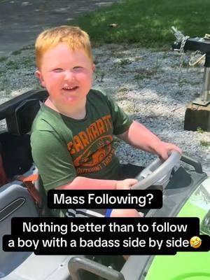 One of the most entertaining accounts to follow!😆❤️ #funny #mrtuddles #badass #sidebyside #offroad #funnykids #comedian #massfollowing 