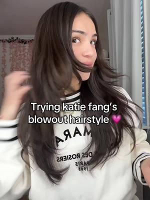 even tho my hair is super thin  i love the volume this gave me😍 #hairstyle #katiefang #girls #hairtok #blowup #hairideas 