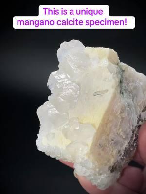 Rhombic Mangano Calcite with Secondary White Calcite Crystals and Minor Pyrite, Trepca Mine Complex, Mitrovica, Kosovo.  #manganocalcite #calcite #crystals #crystalsoftiktok #minerals #fluorescentminerals 