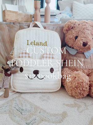 $12 CUSTOM SHEIN TODDLER BAG🧸🫶🏻✨🤍 #shein #sheinhaul #sheinbaby #babyboy #toddlermom #boymom #MomsofTikTok #babyboy #embroidery #bear #sahm #mom #momlife #boymom #toddlerlife #toddlerfind #newborn #baby #custombaby #shopping #haul #sheinfind @SHEIN @SHEINUS 