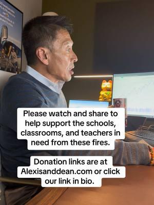 Please watch and share to help support the schools, classrooms, and teachers in need from these fires. Donation links are at Alexisanddean.com or click our link in bio.  #fire #losangelesfire #fireextinguisher #firefighter #naturaldisaster #community #school #teacher #teachersoftiktok #teachertok #education #firefightertiktok #disaster #charterschool #charterschools #school #Wishlist #pasadenacalifornia #palisades #pacificpalisades #altadena 