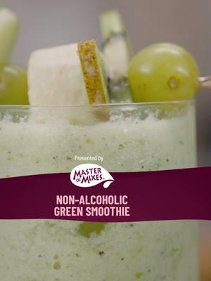 Kick off your day with a green smoothie that’s as easy to make as it is to enjoy. Try whipping a #MasterofMixes Green Smoothie this week! #mocktailrecipes #dryjanuary #mocktailinspo #bestcocktailmixers