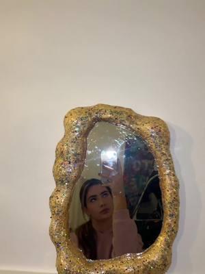 Still need to clean the front of thr mirror dont judge #artist #mirrorframe #3dart #glittermirror 