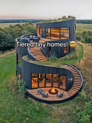 These tiered tiny homes look absolutely stunning! 😱😱👏 #tinyhouse #tinyhome #homedesign #tiktokmademebuyit 