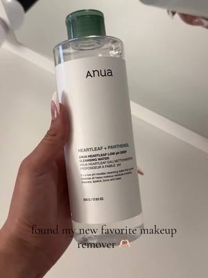 magic in a bottle ! i love this stuff 🩷 @Anua Store US  #anua #anuaskincare #anuacleansingwater #sensitiveskincare #skincareroutine #koreanskincare #anuaproducts #cleansingwater 