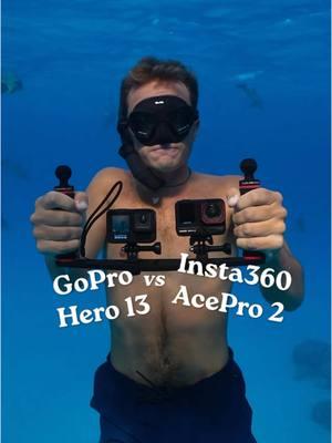 Top or bottom? Which do you choose? Here’s more 👇🏼 First of all it’s important to acknowledge that the quality you get nowadays from action cameras is insane no matter which one you choose buuuut… We’d choose the @insta360_official AcePro 2 because underwater it does the following better the competition: - Better low light performance: sometimes underwater it can get dark for cameras and this tiny camera is a beast at handling it - Less distortion: the new Underwater Mode on the AcePro 2 reduces distortion on the edges and the image is much more pleasing - Colors: underwater colors are funky and hard to pick up correctly for a camera, if you want videos that are not green straight out the camera then your winner is the @insta360_official We are very curious to hear your opinion so let us know in the comments who’s your winner 🤓 PS: Of course all comparison clips are filmed with the same settings and are all straight out of camera. #AcePro #GoPro #UnderwaterPhotography #UnderwaterPhotographer #Insta360 #UnderwaterLife #Dolphins