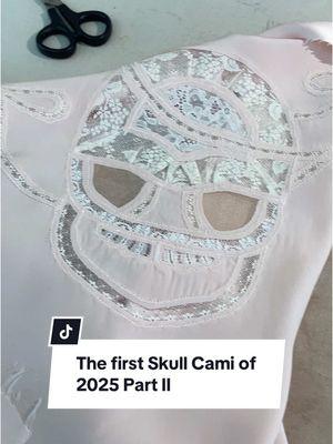 A labor of love. This piece is so time consuming, so special. It’s forever a delight to make! #fypシ #skull #skeleton #pastelgoth #pastel #lace #heirloomsewing #handmadefashion #slowfashion #behindtheseams #sewing #sewingtiktok 