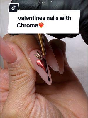 Full video on my YouTube channel using the best precious for Nails art@ORIGÉN Nail Art #fyp #valentinesnails #nailsnailsnails #nailartlover #kansascitynailtech #nails #nailsoftheday #nailsartvideosnails #videotutorial #chromenails #heartnails #vdaynails 