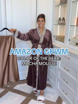 GRWM wearing the color of 2025: Mocha Mousse🤎 All items are Amaz0n Fashion & can be shopped through the link in bio!  #mochamousse #coloroftheyear #amazonfashion 