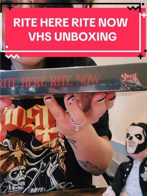 Finally taking a moment to unbox my Rite Here Rite Now VHS from my favorite band Ghost! Such a neat piece of media to have. I look forward to watching it in the future! #ghost #thebandghost #papaemeritusiv #ghostband #ghostbandedit #ghostfan #ritehereritenow #ghosttheband #papaemeritusiii   