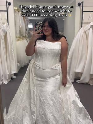 Get 👏🏼 married 👏🏼 fat 👏🏼  Remember when every early wedding reality tv show told you that said you have to fit the dress, not that the dress has to fit you? Yeah we are done with that. We've BEEN done with that. I promise you that not only are there dresses that WILL fit you but you don't need to be your version of skinny/thin/what have you in order get married or have your dream dress. Just do it fat babe 💋 Dresses from @Luxe Bridal obvi 🥂 #plussize #plussizebridal #weddingdress #plussizeweddingdress #doitfat #curvybride #plussizebride #selflove #weddinggowninspiration #sizeinclusive 