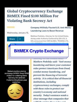 #bitmex #cryptoexchange #crypto #banksecrecyact #kyc #aml #trading #knowyourcustomer #unitedstates 🤦‍♀️