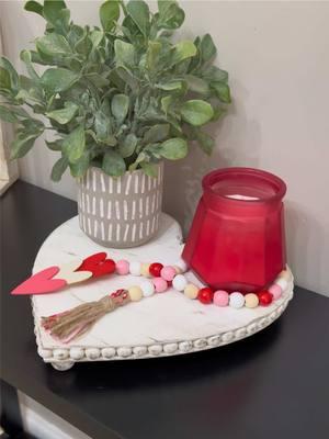 OBSESSED with this DIY Heart Table Tray! Find everything you need to make it except the large wooden beads for the bottom at @Dollar Tree ! #DIY #tabledecor #diydecor #diyhomedecor #diyvalentinecrafts #diyvalentinesdecor #valentinesdecor #dollartreediy #diycraft #diycrafts #crafts #crafts