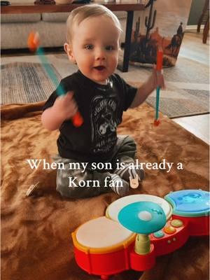 We only listen to metal lullaby’s in this house.  #metalbaby #metalhead #fyp #fy #korn #korntok #babyboy #toocoolforschool #dancingbaby 