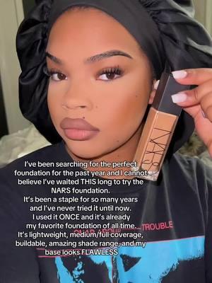 I’m so late but idc. Like my base routine took me 10 minutes using this??? I’m using NARS radiant longwear foundation in the shade “Aruba” expensive but WORTH IT #NARS #narsfoundation #foundation #baseroutine #blackgirlmakeup 