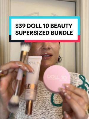 The new pink powder from DOLL 10 Beauty is so brightening!! There’s not many left! Doll 10 Super-Size TCE Foundation, Pink Powder, and Brush 3pc Set 💗💗. #doll10beauty #doll10 #qvcfinds #qvc #pinkpowder #settingpowder #foundation #makeup #beauty 