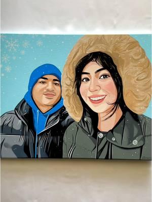 Portrait of Darwin & Yajaira ❄️ #fypシ #art #painting #acrylic #portrait #couplesportraits #couplespainting  