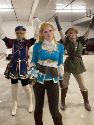 Princess Zelda and her royal bodyguards when Hyrule isn’t under attack for once 👸🏼⚔️ Zelda: @Justise 🍊  Royal Guard Link: @Taylor 🍉  Twilight Princess Link: me! #linkcosplay #zeldacosplay #breathofthewild #twilightprincess #loz #legendofzelda #lozcosplay #royalguard 