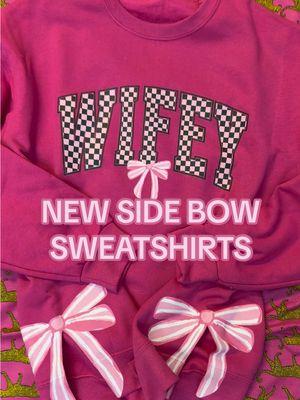 ❤️🎉 we LOVE side bow sweatshirts! So girly. So presh. You need one in every color 💋💋💋 Wifey + Mama available!  #freeshipping💕💫 #bossbabe #sidebows #mamaprints #mamasweatshirt #wifeysweatshirt 