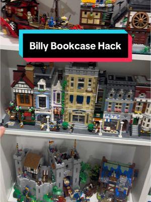 Check out what this little washer does to impact so much more LEGO to be displayed on our Billy Bookcases🌃 3 full LEGO Modular buildings are now displayable on these bookcases😀 #lego #ikeahack #ikeabillybookcase #billybookcase 