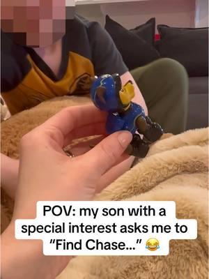 When he asks to “find Chase…” it may be an all day activity 😂😂 #fyp #autismawareness #autismacceptance #autismoftiktok #specialinterest #parentingautism 