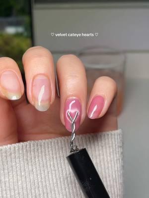 these have my whole heart 🥺💓 products used on my ama z0n sf<3 ib @aminaoui 🫶 #glassnails #2025nails #pinknails #cateyenails #heartnails #valentinesnails #nailtutorial 