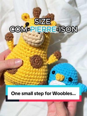 One small step for Woobles, one giant step for Wooble-kind. #thewoobles #amigurumi #crochet #crochetkit #amigurumikit #learntocrochet #learncrochet #crochetforbeginners #amigurumiforbeginners #learnamigurumi #crocheting #learntocrochetkit #wooblescrochet 