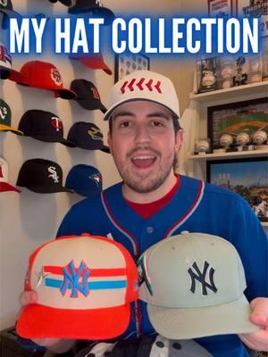 In honor of National Hat Day, here is my collection of hats from throughout the years! The final number is way higher than I thought it was 😅 #MLB #baseball #baseballcap #hatcollection 