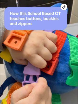 As a school-based occupational therapist, I love discovering creative and fun methods to help kids learn how to grasp and manipulate various fasteners like buttons, buckles, and zippers! One great way to do this is by using a stuffed animal, like this adorable little toy! 🧸✨ #occupationaltherapist #occupationaltherapystudent #MomsofTikTok #teachersoftiktok #buttons #zipper #buckle #preschool #toddlersoftiktok #kidsoftiktok 