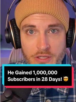 He Gained 1,000,000 Subscribers in 28 Days! 🤯 #youtubegrowthtips #youtubeshorts #youtubetips 