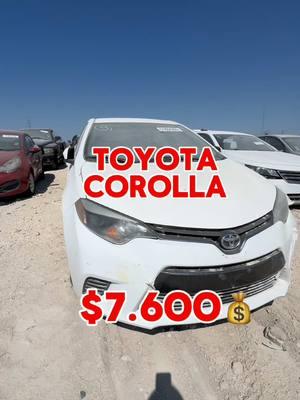 TOYOTA COROLLA 🚘$7.600💰 en la subasta de Copart! Si deseas adquirir vehículos por medio de nosotros  deja un comentario con la palabra SUBASTA y te estaremos enviando toda la información 🤝🏻🚘 Tenemos los mejores FEES DE BROKER Para ti!  . . #compraensubasta #subastadallas #texas #florida #newyork #losangeles #subastabroker #brokerdesubasta #compradeautos #subastasenestadosunidos #carrosdesubasta #autosdesubasta #brokerdesubasta #subastatexas #subasta #carros #autos #trocas #miami #dallas #houston 