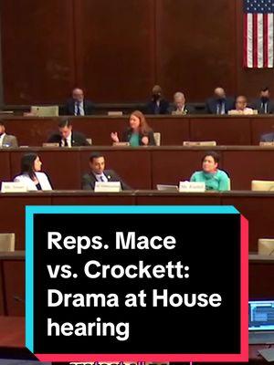 Rep. Nancy Mace (SC-R), and Rep. Jasmine Crockett, (TX-D), got into a heated exchange at a House hearing Tuesday that culminated with Mace challenging Crockett by asking whether she wanted to “take it outside.” The exchange came during a discussion of civil rights and transgender rights, with Crockett calling for re-establishing a subcommittee on civil rights and criticizing Mace’s rhetoric about transgender people.  #congress #house #mace  #crockett 