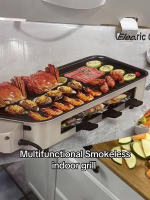 🔥 Parrilla interior sin humo Disfruta de asados perfectos con la Multifunctional Smokeless Indoor Grill. Cocina carnes, vegetales y más sin humo, ideal para interiores. ¡Práctica, rápida y saludable! #IndoorGrill #ParrillaSinHumo #CocinaSaludable #GrillEnCasa #CocinaModerna 