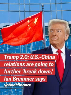 “We do expect that the U.S.-China relationship is going to break down,” Eurasia Group Founder and President Ian Bremmer says. #yahoofinance #yahoofinancelive #uschina #usa_tiktok #china #trump #donaldtrump #tariffs #biden #economy #technology #exports