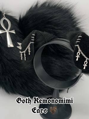 Goth ears design is now available as a Made to Order listing 🦇⛓️Any ear shape with modifications and the option for all gold hardware #kemonomimi #therian #gothfurry #puppygirl #furryfandom #catgirls  