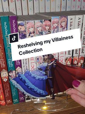 It's honestly pretty satisfying to see all of my villainess stuff in one place. Forgot to include the light novels, but they're just on the top shelf.  #villainessmanga #villainessmanhwa #manga #shelving #bookshelftour #villainsaredestinedtodie #7thtimeloopthevillainess  #witchhatatelier #iminlovewiththevillainess 