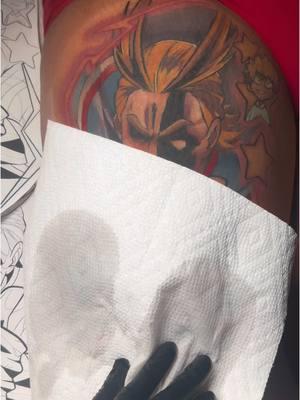 ❌ALL MIGHT X THE NEXT GEN❌ Gotta love color on brown skin🤷🏾‍♂️😎  #officialvoninkz #fyp #player1tattoo #anime #ambitionproteam #coloronbrownskin #myheroacademia #allmight 