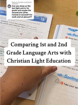 Replying to @Freedom and Flora A look inside 1st grade and 2nd grade language arts with Christian light education #homeschool #christianlighteducation 