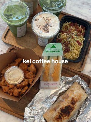 i fully forgot to finish this but finallly tried kei coffee house and she was aighttt - but s/o to the sweetest cashier and da popcorn chicken i forgot to show that was 10/10 lol #keicoffeehouse #orangecounty #coffee #matcha 