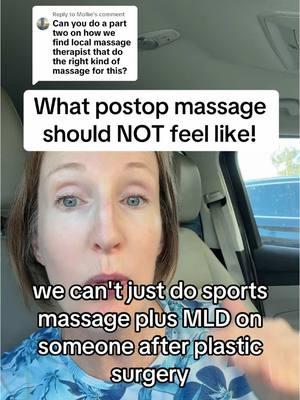 Replying to @Mollie #postopmassage #lymphaticmassage is NOT MLD + sports massage for someone right after #plasticsurgery #lipo #bbl #bblrecovery #liposuction #lymphaticdrainage 