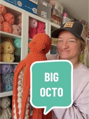 🐙 I am literally loving this octopus!! How freaking cool is he?  Pattern - @humblechild.co Yarn - Bernat blanket @JOANN Stores  ##jennscraftycreations##crochet##nc##crochettok##yarn##amigurumi##octopus