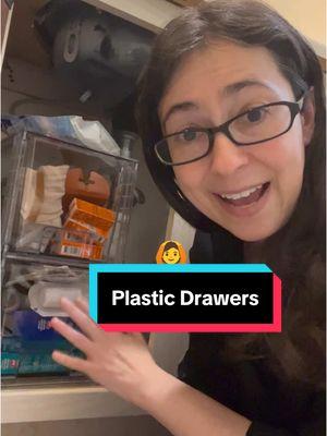 These drawers hold so much stuff and are great for organizing anywhere, even under the sink. #plasticdrawers #organizedhome #organize #TikTokShop 