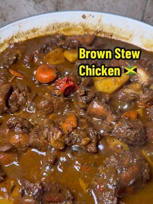 Brown Stew chicken is one of my favorite meals to eat anytime and any day but it hits different during the cold months! I used brown sugar to add some color to the meat but this method can be a bit intimidating and challenging for some people (see my previous post for tips). You can use bottled browning if you prefer and skip the “burn sugar” step. I also have a detailed tutorial 🎥 on my YouTube channel for this, search “Londoncookss Brown Stew Chicken” on YouTube if you’d like to check it out!   Pair this with your favorite sides and drink and enjoy!  #dinner #jamaicanfood #Recipe #comfortfood #caribbeanfood #family #stewchicken #explorepage #EasyRecipes #jamaicatiktok #caribbeantiktok 