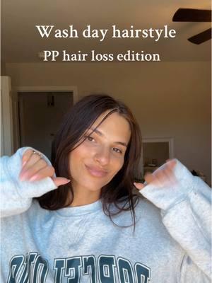 And you can always do deep conditioner on the ends too! #hairstyle #slickedback #washdayroutine #pphairloss #postpartum 