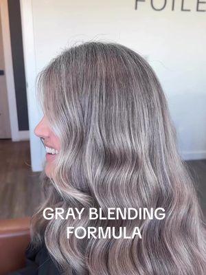 THE PERFECT GRAY BLENDING FORMULA 🩶 Redken SEQ Lowlights: 7NB 7M 7T Gloss: 10VV 9P 9AA #arizonahairstylist #scottsdaleblonde #scottsdalehair #haireducation #haircolorist #hairtransformation #hairreels #redkenshadeseq #hairtok #hairinspo #grayblending #redkenshadeseqformulas #lowmaintenancehair 